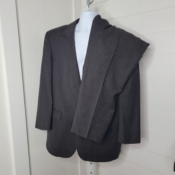 Jos. A. Bank 2 Button Pant Brown Suit ~  Sz 44L Blazer ~ 40W 28.5L Pleated Pants - Picture 5 of 11